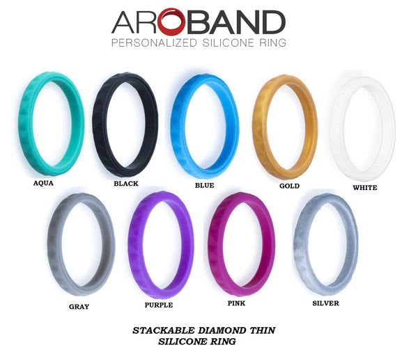 Silicone Stackable Diamond Ring For Women-3 Rings Set-