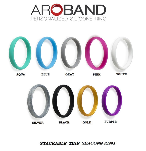 Silicone Stackable Diamond Ring For Women-6 Rings Set-