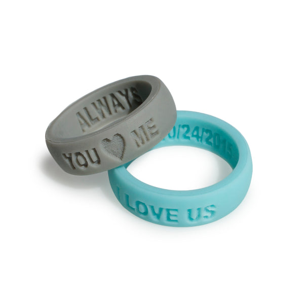 2 Ring Set! - Bundle deal Personalized Silicone  for Women