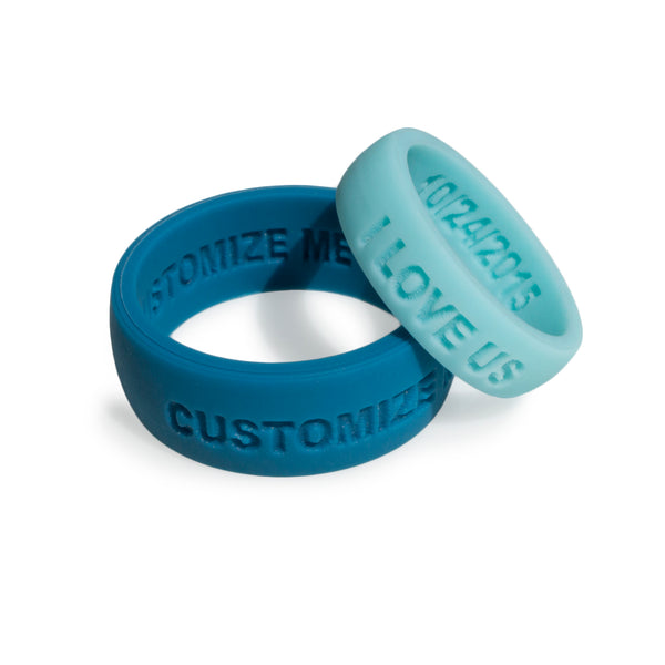 Sea Blue Custom Men's Silicone Ring Aroband