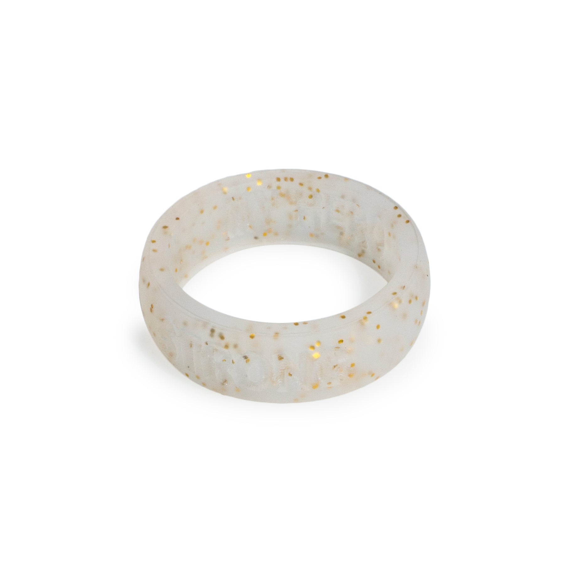 Gold / White Custom Women's Silicone Ring Aroband